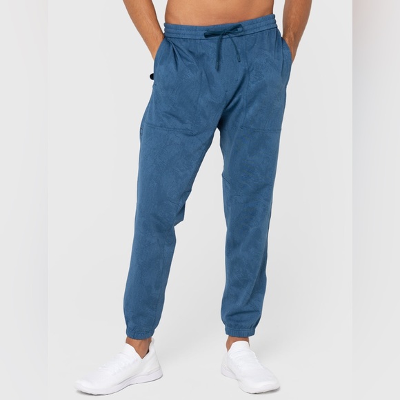lululemon athletica Other - NWT & RARE! Lululemon Men’s Relaxed Fit Denim Marble Blue Flex Tapered Joggers